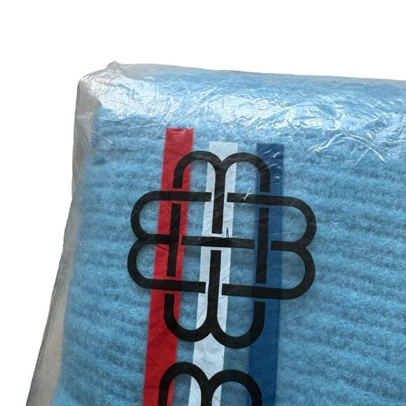 Vintage New Old Stock Beacon Napped Thermal Twin/Full Blanket Blue Satin Edge - Picture 4 of 14